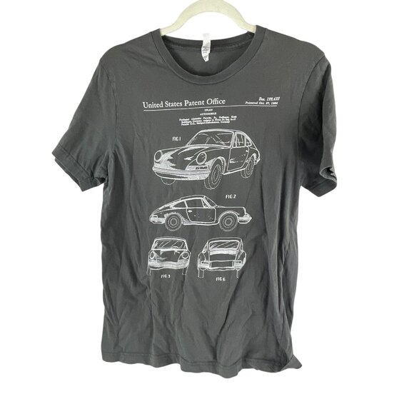 Bella+Canvas USA Patent Office Automobile Graphic T-Shirt  M Gray Short Sleeve - Picture 1 of 6
